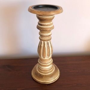 Wood candle holder